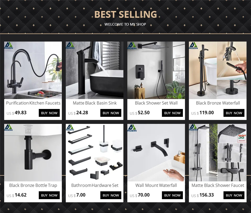 Rozin Purification Kitchen Faucets Black Pull Out Kitchen Water Filter Tap 3 Way Mixer torneira para cozinha de parede Crane