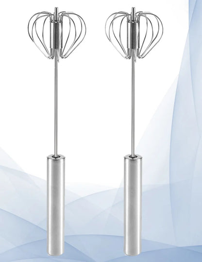 Semi-Automatic Egg Beater Steel Egg Whisk Manual Hand Mixer Self Turning Egg Stirrer Kitchen Accessories Egg Tools 304 Stainless
