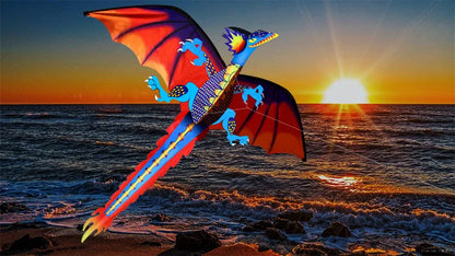 New High Quality Classical Dragon Kite 140cm x 120cm Single Line With Tail With Handle and String  Good Flying Kites From Hengda
