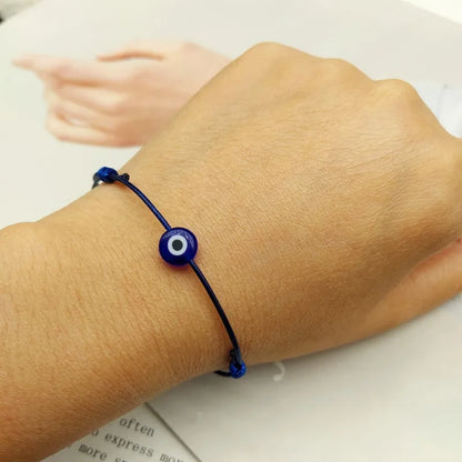 2 pcs Adjustable Lucky Black Red String Bracelets Flat Blue Evil Eye Woven Men Lucky Bracelet Women Femme New Fashion Jewelry