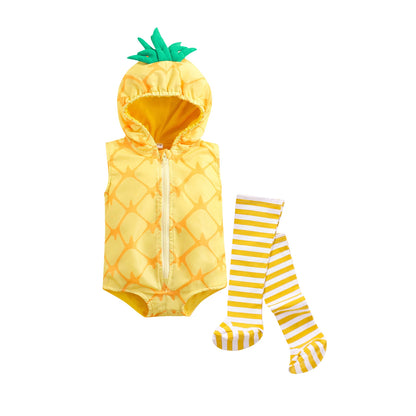 Ma&Baby 0-24M Pineapple Baby Romper Newborn Infant Boy Girl Jumpsuit Party Birthday Clothes With Leg Warmers Baby Costume