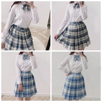 JMPRS Plaid Women Pleated Skirt Bow Knot Summer High Waist Preppy Girls Dance Mini Skirt Cute A Line Harajuku Sexy Japan Faldas