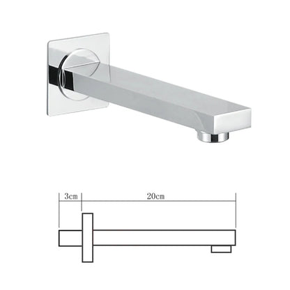 BECOLA Wall Mounted Faucet Spout Square and Round Brass Chrome/Black Spouts Waterfall Shower Faucet Accessories