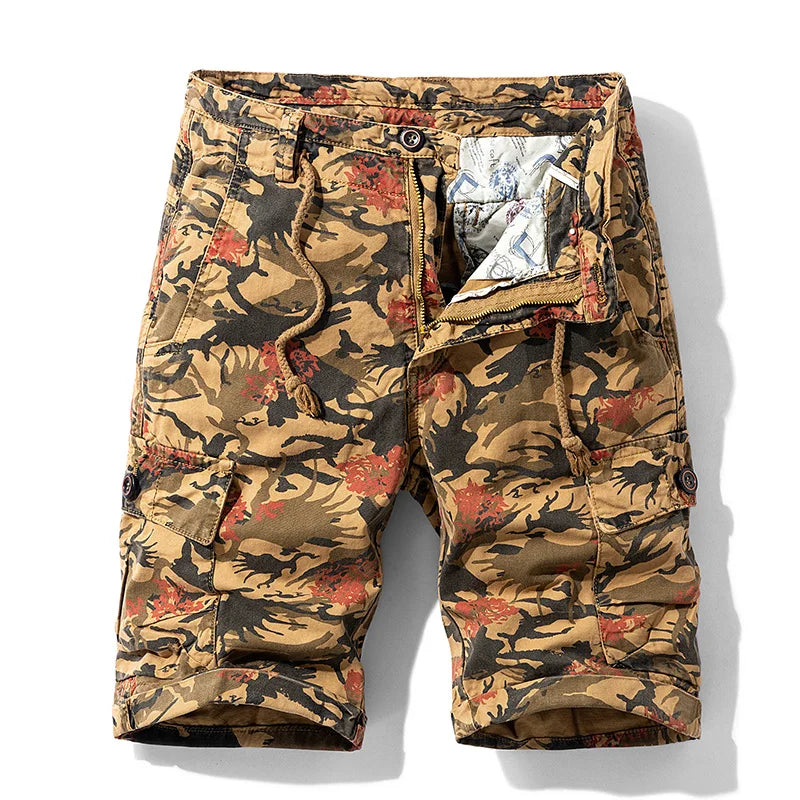 2026 Summer New Camouflage Tactical Cargo Shorts Men Khaki Jogger Military Cargo Shorts Men Cotton Casual Loose Men Shorts
