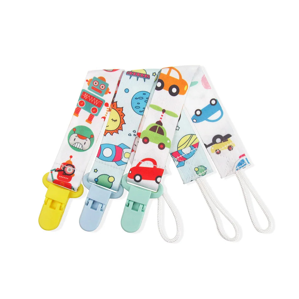 Chain Baby Pacifier Dummy Clip 3 Pcs/Set Personalized Pacifier Clip Nipple Holder for Baby Cartoon Print Child Pacifier Clips