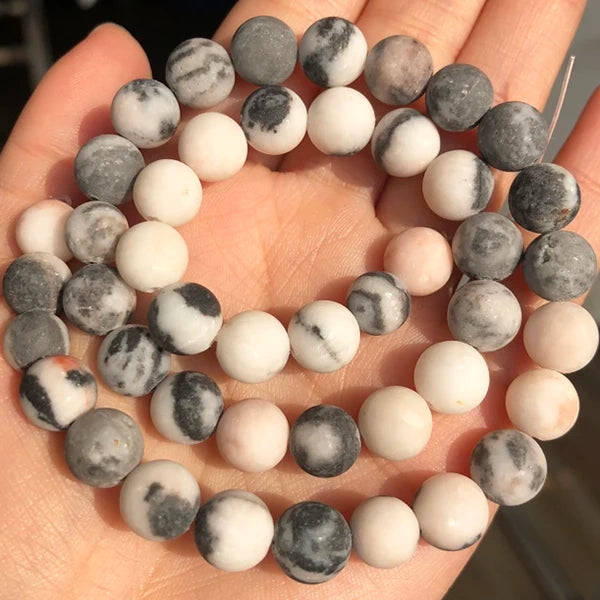 Natural Stone Beads Frost Dark Blue Cracked Dream Fire Dragon Veins Agates Beads For Jewelry Making DIY Bracelet 15‘’ 6/8/10mm