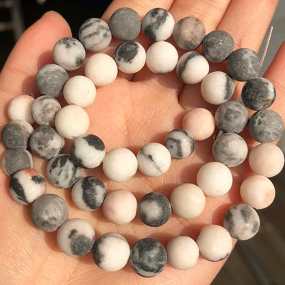 Natural Stone Beads Frost Dark Blue Cracked Dream Fire Dragon Veins Agates Beads For Jewelry Making DIY Bracelet 15‘’ 6/8/10mm