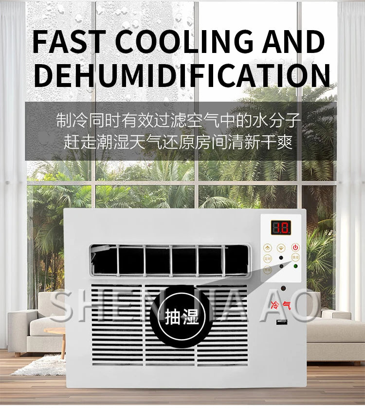 220V Mobile Small Air Conditioner 7m²Space Drainage-free Remote Control Power Saving Mini Cooling Heating Air Refrigerator 400W