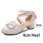 7-15 Years Old Girls High Heels Shoes Pink White Princess Girls Dress Shoes Summer Girls Party Shoes  X#12/10D50