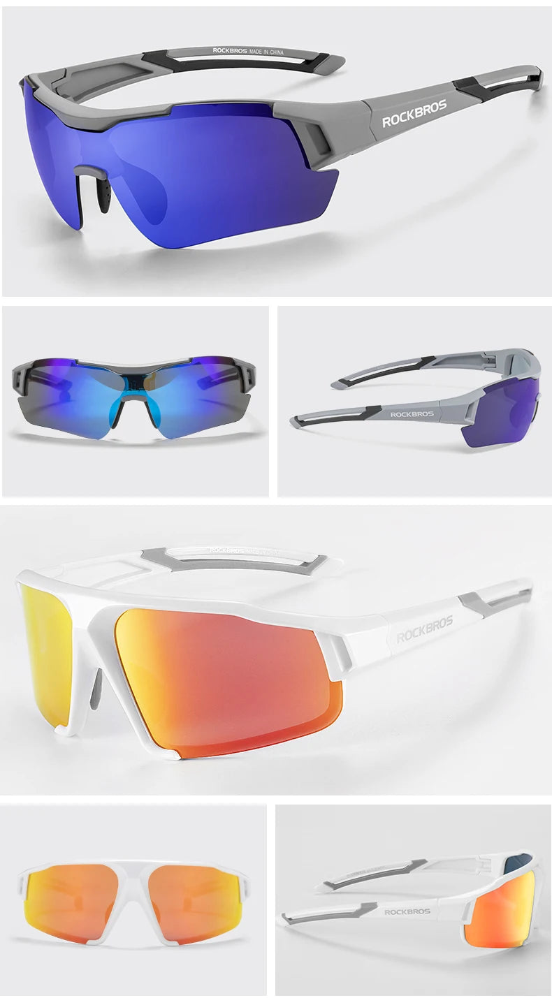 ROCKBROS Polarized Cycling Glasses Bike Polarized Glasses Outdoor Sports MTB Bicycle Sunglasses Goggles Eyewear Myopia Frame