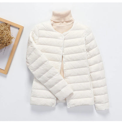 Ultra Thin Down Jacket Women Pink Womens Lightweight Down Jackets Ultra Light White Coat Warm Short Jackets Women