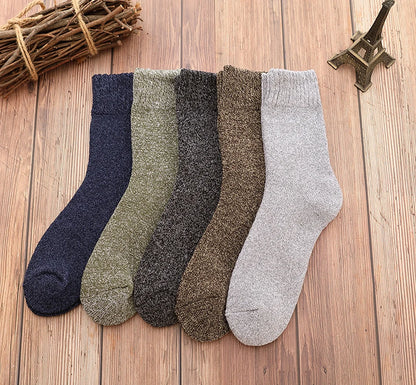 5 Pairs Thicken Socks Men High Quality Towel Keep Warm Winter Socks Cotton Christmas Gift Socks For Man Thermal Size 38-45