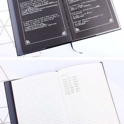 A5 Anime Death Note Notebook Set Leather Journal and Necklace Feather Pen Animation Art Writing Journal Death Note Notepad
