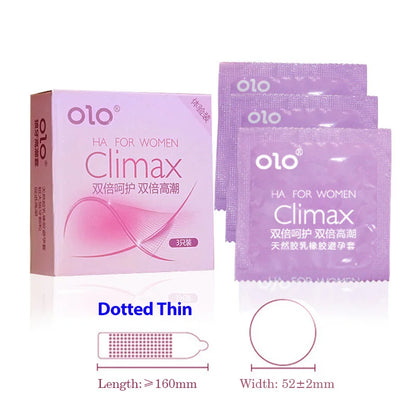 3Pcs Condoms Natural Latex Rubber Large Grain Condom Intimate Sex Toy Products