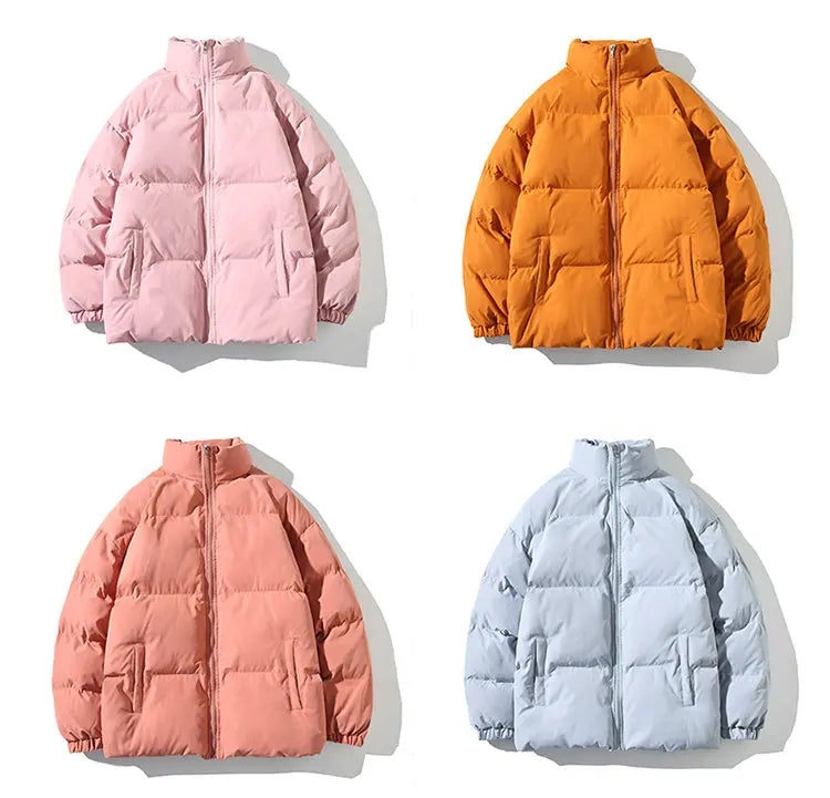Winter Jacket Men Parkas Thicken Warm Coat Mens Stand Collar Solid Color Casual Parka Women Fashion New Streetwear 5XL