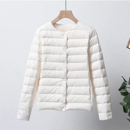 Ultra Thin Down Jacket Women Pink Womens Lightweight Down Jackets Ultra Light White Coat Warm Short Jackets Women