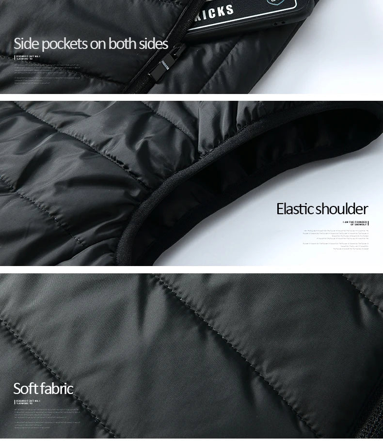 Men USB Infrared 17 Heating Areas Vest Jacket Men Winter Electric Heated Vest Waistcoat For Sports Hiking Oversized 5XL
