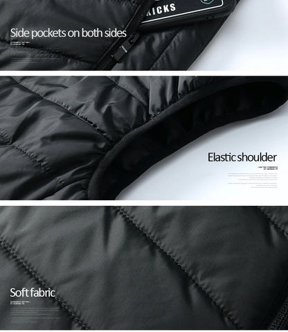 Men USB Infrared 17 Heating Areas Vest Jacket Men Winter Electric Heated Vest Waistcoat For Sports Hiking Oversized 5XL