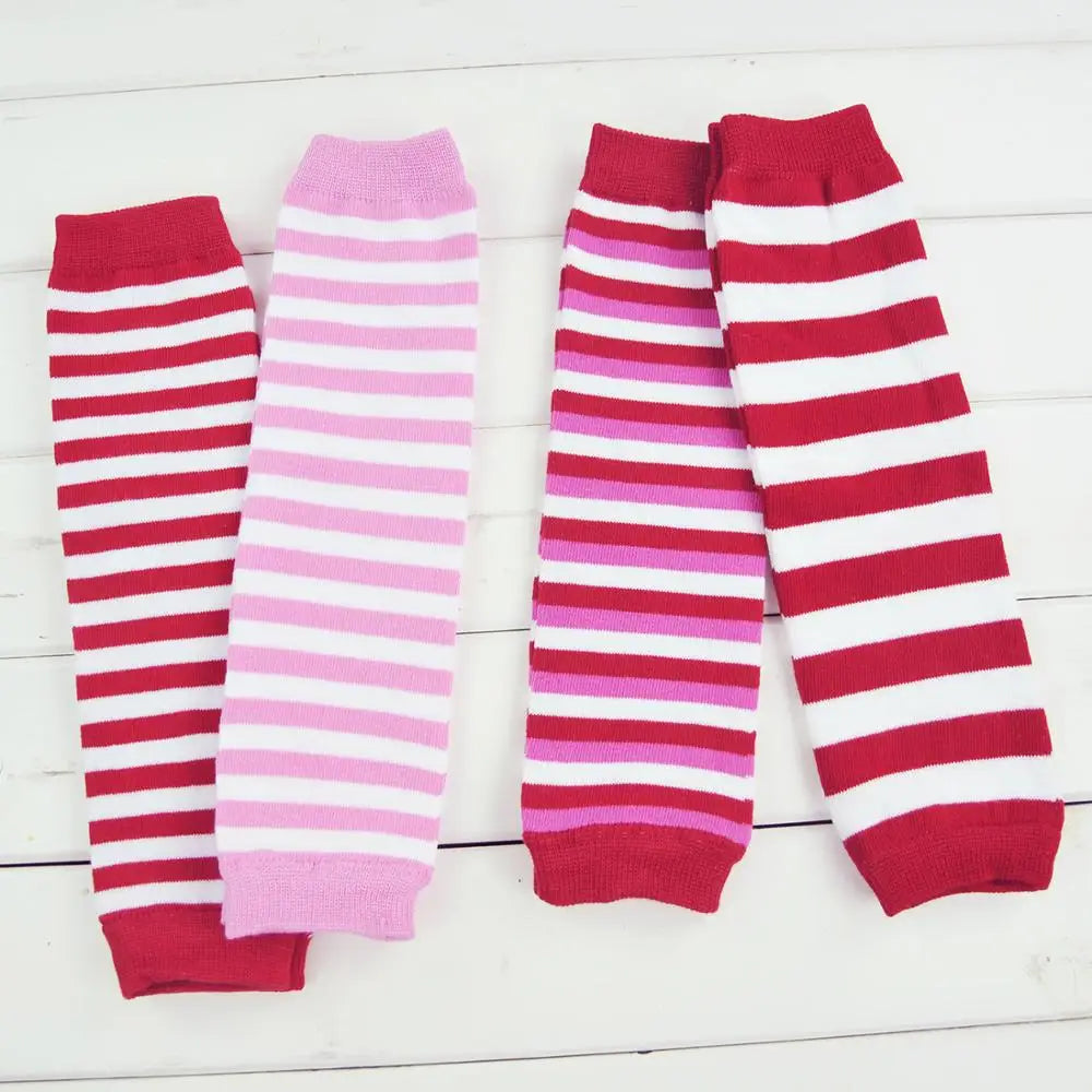 Baby Leg Warmers Girl Cotton Socks Children Rainbow Striped Crawling Knee Pads Colorful Knitted Leggings Winter Soft Sock