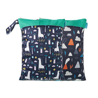 HappyFlute Baby Diaper Bags Double Zippered Wet/Dry Bag Waterproof Wet Cloth Diaper Backpack Reusable Diaper Cover WetBag