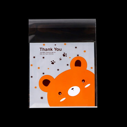 50/100 pcs 10x13cm Opp Self-Stick Transparent Packing Bear Owl Cookie Candy Wedding Birthday Christmas Party Gift Bag Wholesale