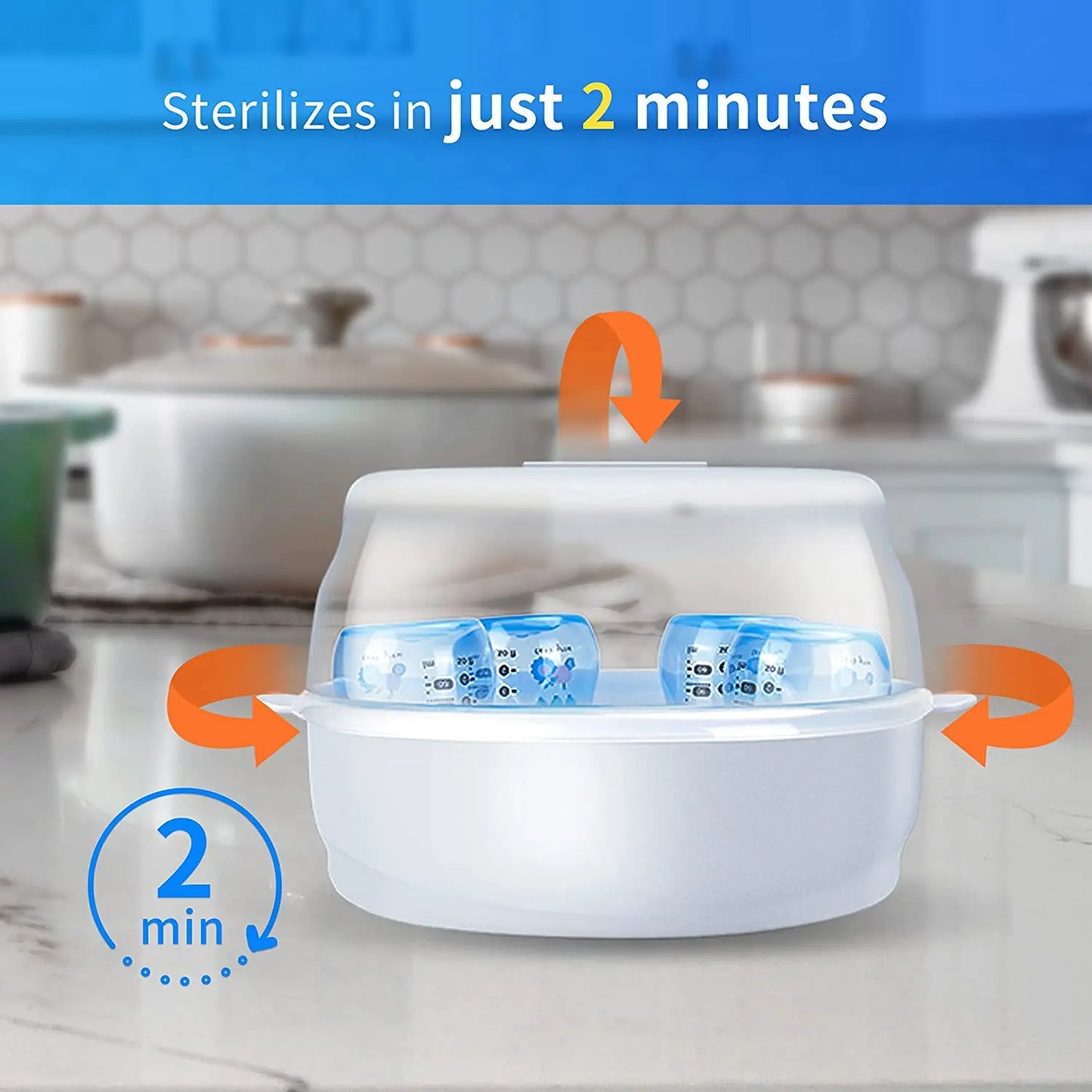 Microwave Steam Steriliser for Baby Bottles High Temperature Microwave Steam Nipple Sterilizer Baby Bottle Holder Storage