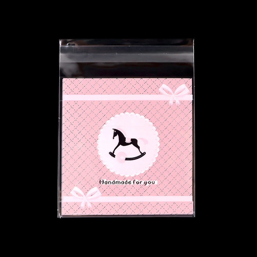50/100 pcs 10x13cm Opp Self-Stick Transparent Packing Bear Owl Cookie Candy Wedding Birthday Christmas Party Gift Bag Wholesale