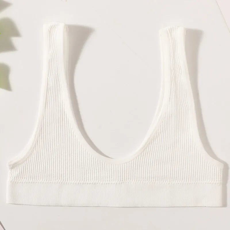 Women Push-Up Bra Small Cup Non-wire Bralette U-Neck Ribbed No-Pad Underwear Multiple Colors Crop Top Ladies Sexy Lingerie M-XL