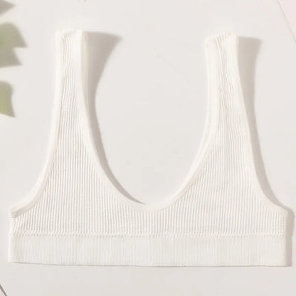 Women Push-Up Bra Small Cup Non-wire Bralette U-Neck Ribbed No-Pad Underwear Multiple Colors Crop Top Ladies Sexy Lingerie M-XL