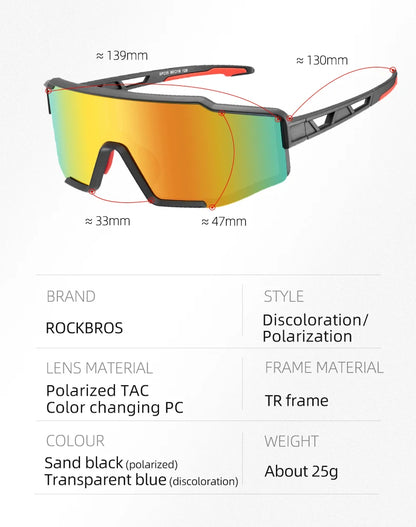 ROCKBROS Polarized Cycling Glasses Bike Polarized Glasses Outdoor Sports MTB Bicycle Sunglasses Goggles Eyewear Myopia Frame