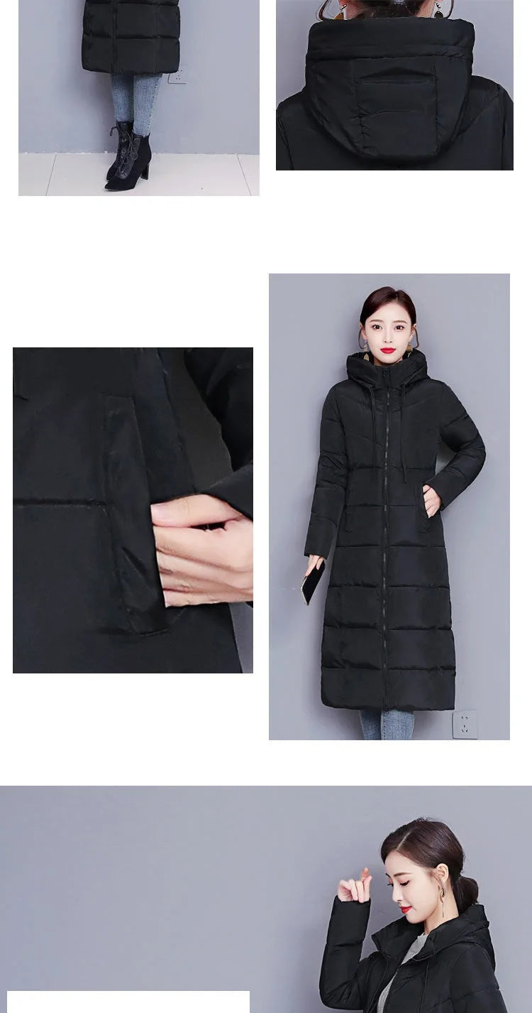 Winter Parkas Hooded Down Cotton Women Jacket Windproof Rainproof Thick Warm Coat Fashion 5XL White Female Long Snow Overcoat