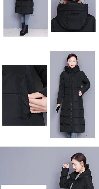 Winter Parkas Hooded Down Cotton Women Jacket Windproof Rainproof Thick Warm Coat Fashion 5XL White Female Long Snow Overcoat