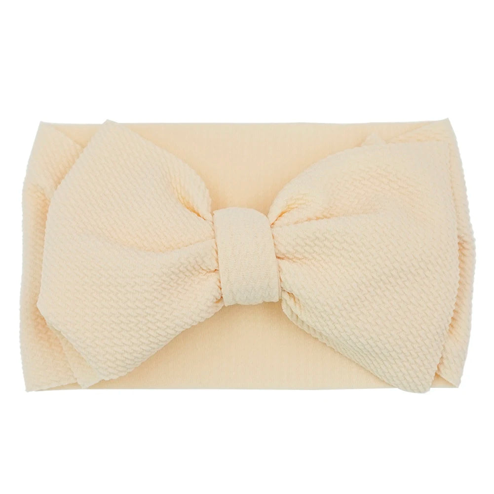Solid Baby Headband Adjustable Big Bowknot Hair Band Oversize Turban Newborn Headwear For Baby Girls Fashion Hair Accessories