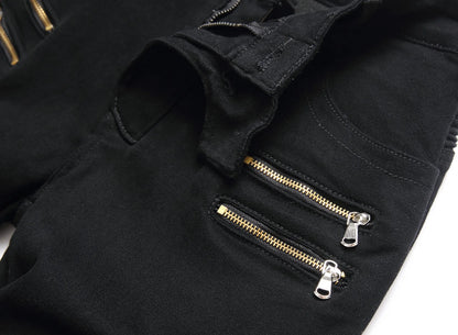 2022 New Fashion Mens Biker Jeans Punk Style Men Cargo Denim Pants  Zipper Pocket Motorcycle Jeans Male Pantalones Hombre