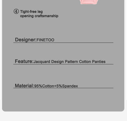 Cotton Panties Jacquard Design Pattern Women Panties Underwear Sexy Female Lingerie Briefs Solid Color Intimate Pantys for Woman