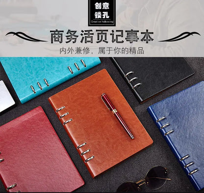 A4 A5 A6 B5 Hollow Loose-leaf Notebook, Detachable Notebook, Leather Notepad Notebook Binder Notepads Stationery