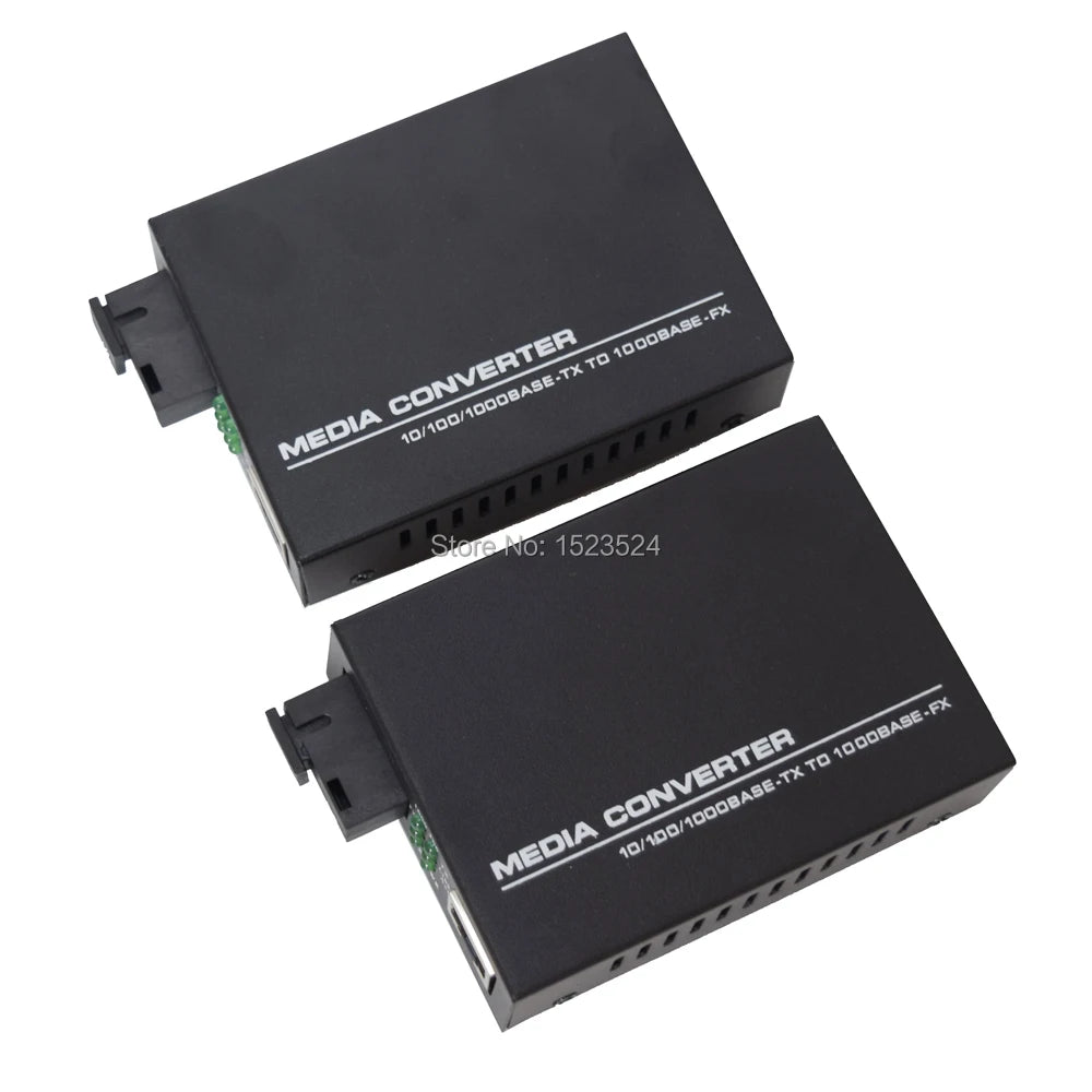 1 Pair HTB-GS-03 A/B Gigabit Fiber Optical Media Converter 1000Mbps Single Mode Single Fiber SC Port 20KM External Power Supply
