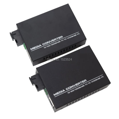 1 Pair HTB-GS-03 A/B Gigabit Fiber Optical Media Converter 1000Mbps Single Mode Single Fiber SC Port 20KM External Power Supply