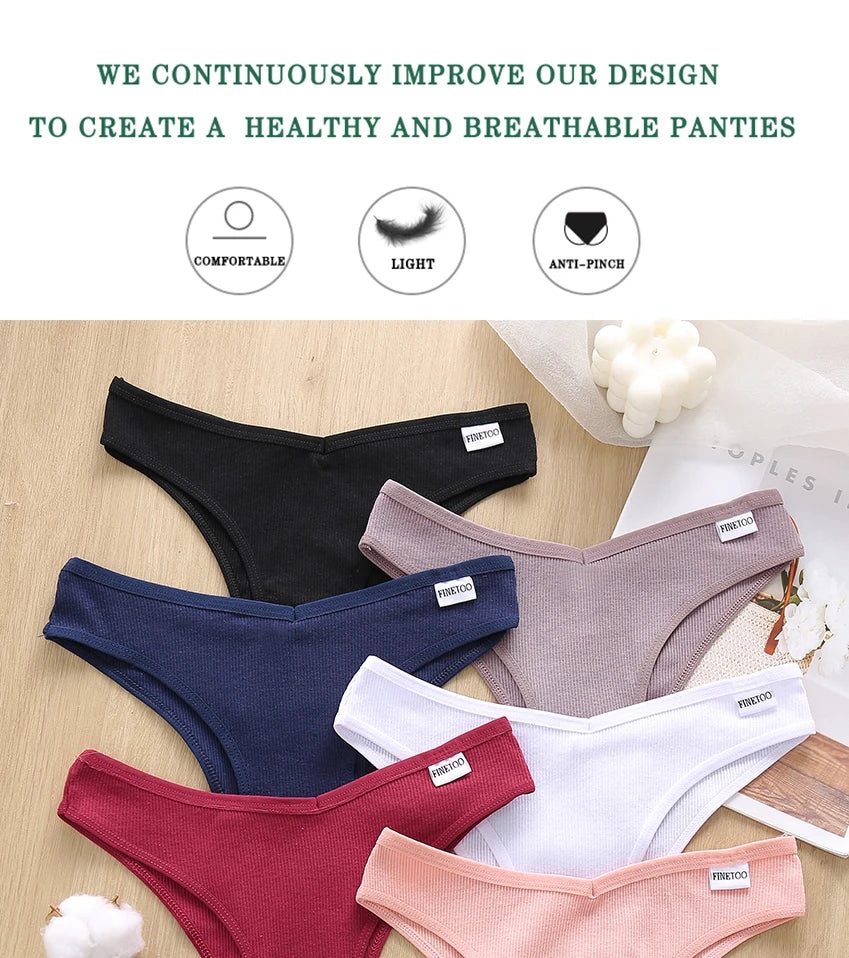 5PCS/Set Cotton Lingerie Panties Sexy Underwear Women Briefs Tangas Female Underpants Pantys Thong Panties Bikini Solid 13 Color
