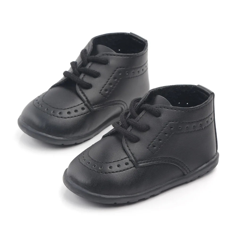 Baby Retro Leather Shoes Boy Girl Shoes Toddler Rubber Sole Anti-slip First Walkers Newborn Infant Moccasins Baby Crib Shoes