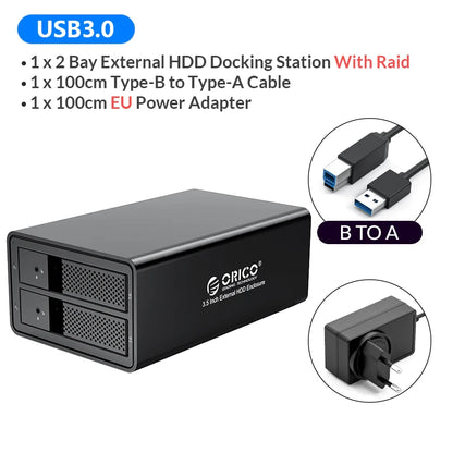 ORICO 95 Series 5 Bay 3.5'' USB3.0 HDD Docking Station Support RAID Mode Aluminum With 150W Power for Bitcoin Altcoins Mining