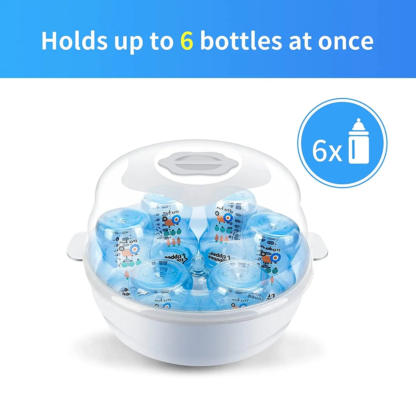 Microwave Steam Steriliser for Baby Bottles High Temperature Microwave Steam Nipple Sterilizer Baby Bottle Holder Storage