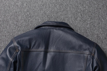 CC Shop Top.Y2K new classic casual slim fit genuine leather coat.quality fashion cowhide jacket.Young popular 557 style Denim