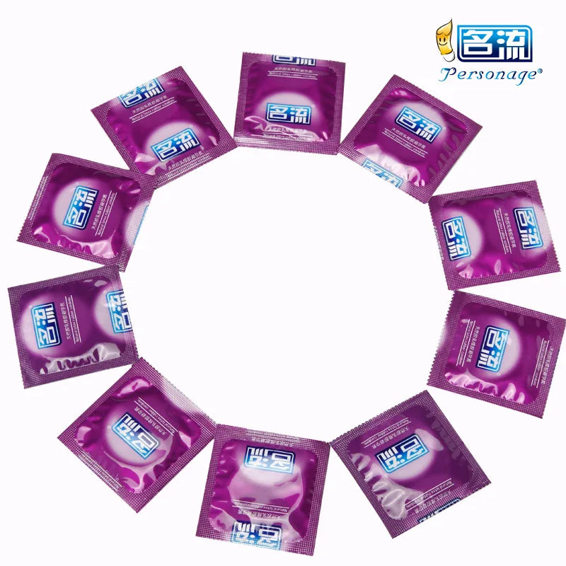 PERSONAGE 60PCS Condoms Ultra Thin Particle Spike Condom Spike Intimate Lubricated Adult Sex Product Contraception for Men