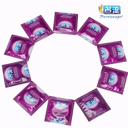 PERSONAGE 60PCS Condoms Ultra Thin Particle Spike Condom Spike Intimate Lubricated Adult Sex Product Contraception for Men