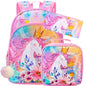 3PCS Unicorn Backpack for Girls, 16”Kids Sequin Bookbag with Lunch Box, School Bag for Elementary Toddler