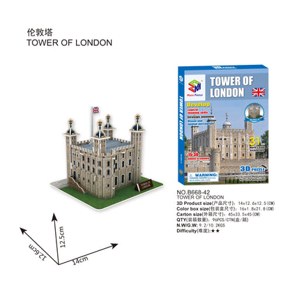 40 Style World Famous Architecture Building 3D Puzzle Model Construction 3D Jigsaw Puzzle Toys For Kids Christmas Gift