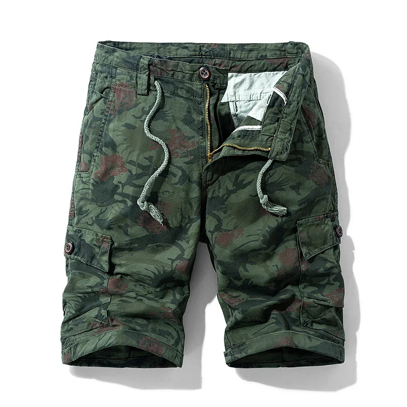 2026 Summer New Camouflage Tactical Cargo Shorts Men Khaki Jogger Military Cargo Shorts Men Cotton Casual Loose Men Shorts