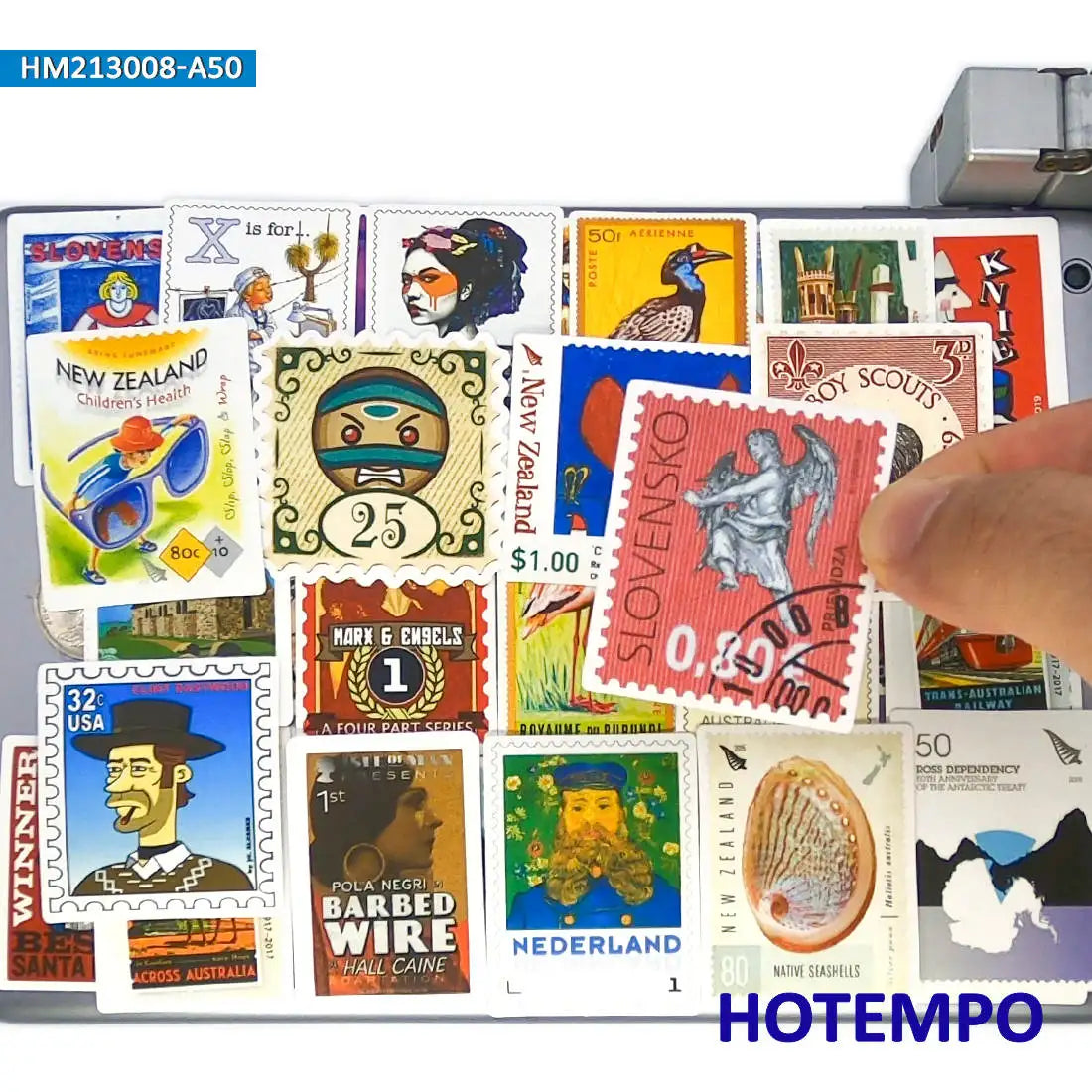 50pcs Mix National City Cultural Symbol Stamp Art Stickers for Kids Toys Phone Laptop Guitar Luggage Skateboard Bike Car Sticker