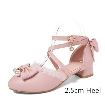 7-15 Years Old Girls High Heels Shoes Pink White Princess Girls Dress Shoes Summer Girls Party Shoes  X#12/10D50